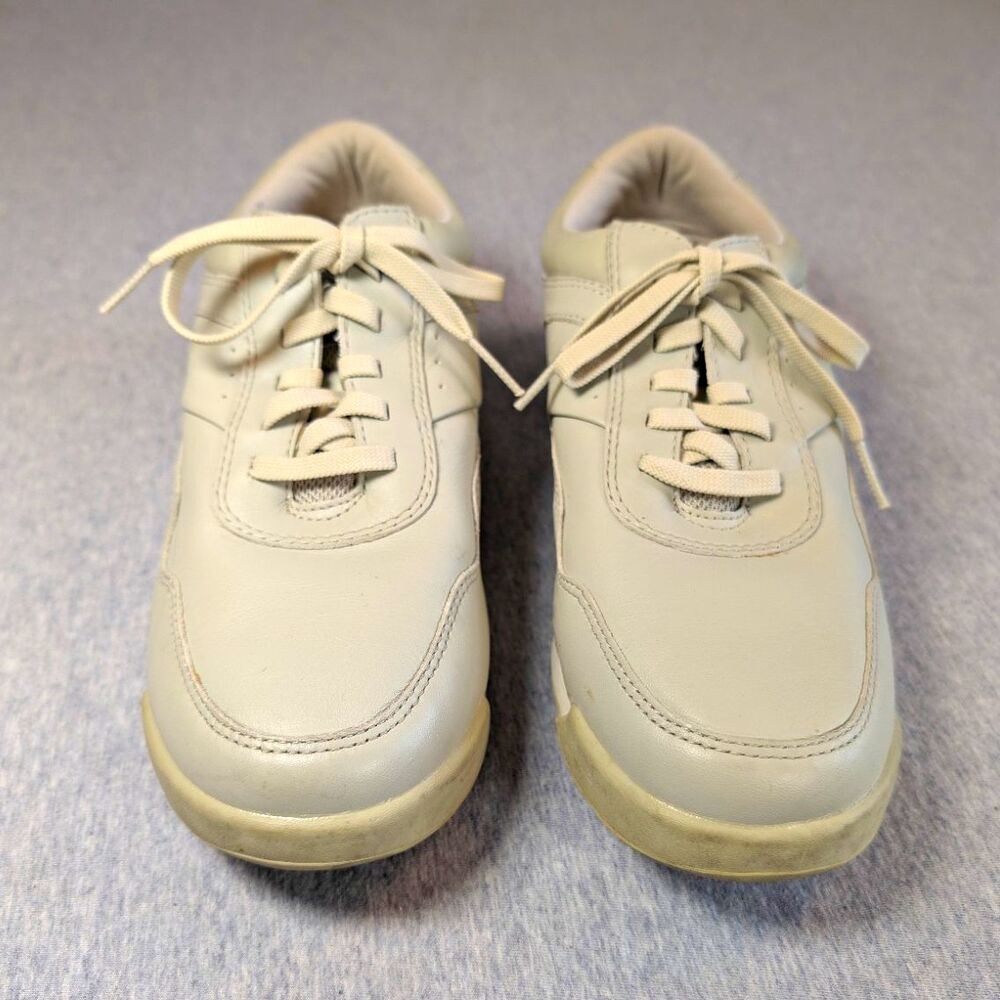 Rockport W7232M Men's Beige Leather Lace-Up Casual Sneakers US 9 EU 40 UK 7.5